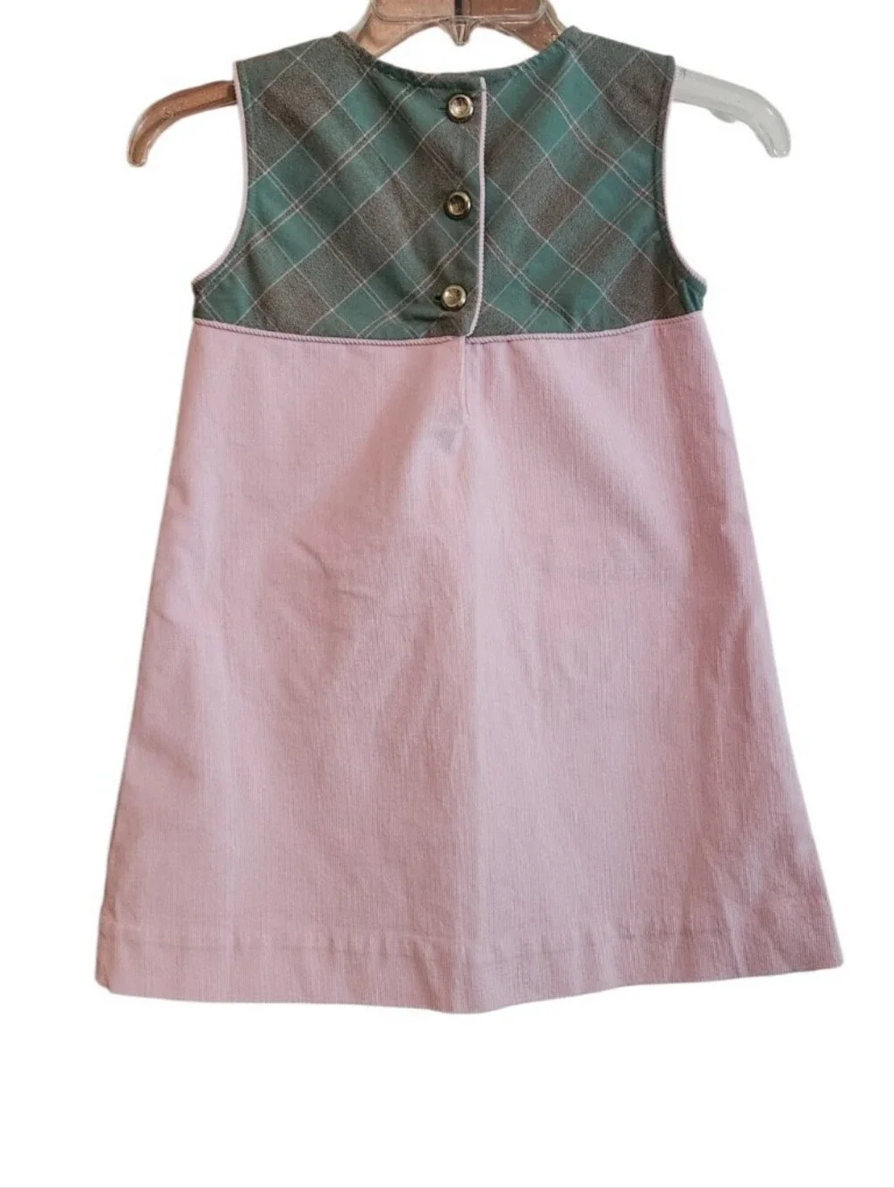 The Beaufort Bonnet Company Jill Jumper Pink and Green Sleeveless A-Line Dress